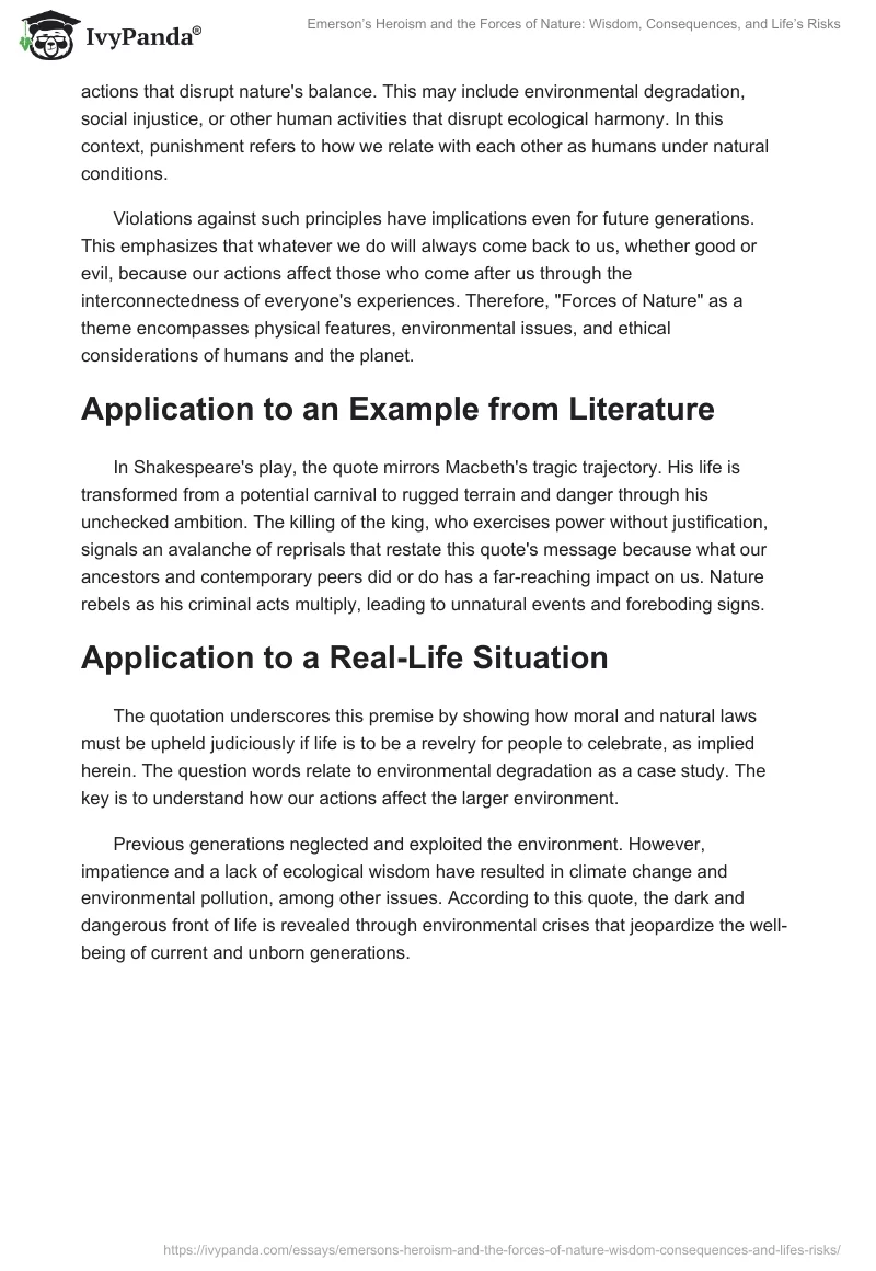 Emerson’s Heroism and the Forces of Nature: Wisdom, Consequences, and Life’s Risks. Page 2