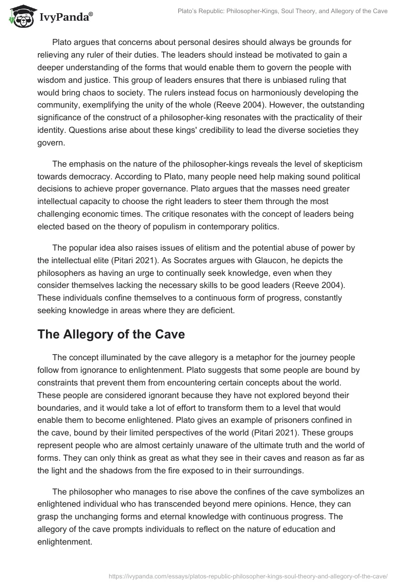 Plato’s Republic: Philosopher-Kings, Soul Theory, and Allegory of the Cave. Page 2