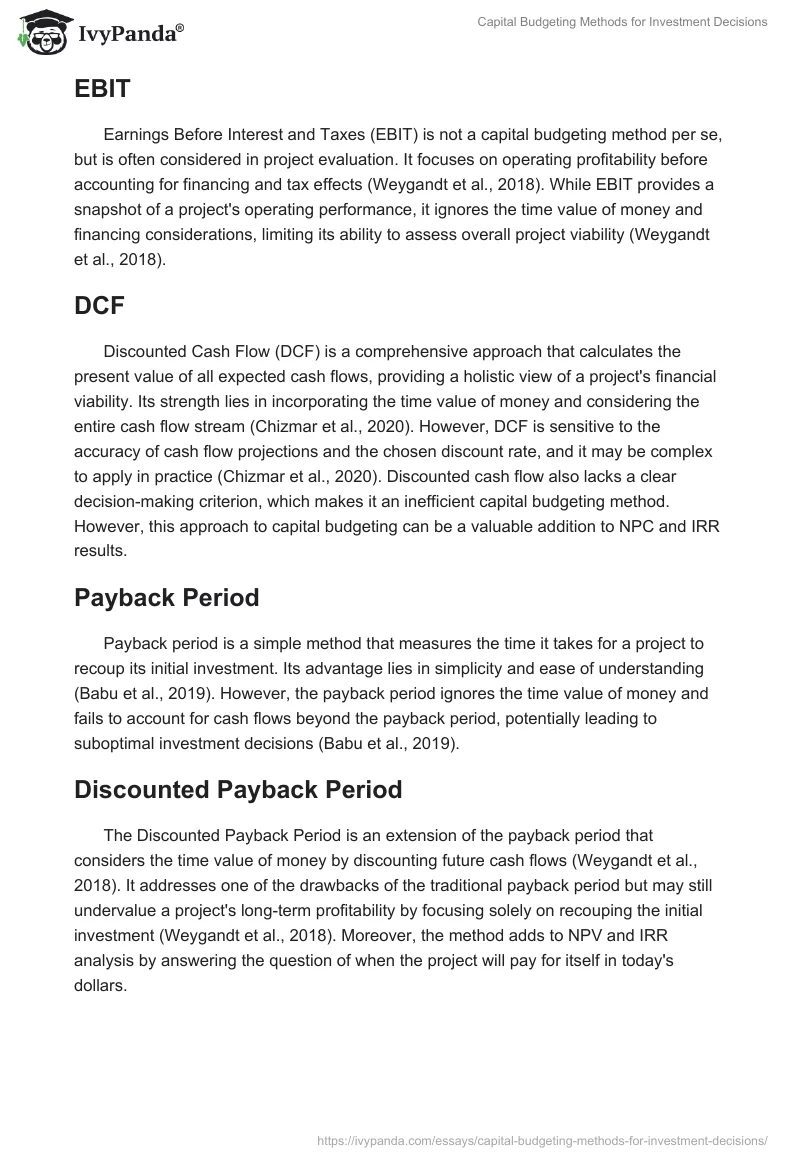 Capital Budgeting Methods for Investment Decisions. Page 2