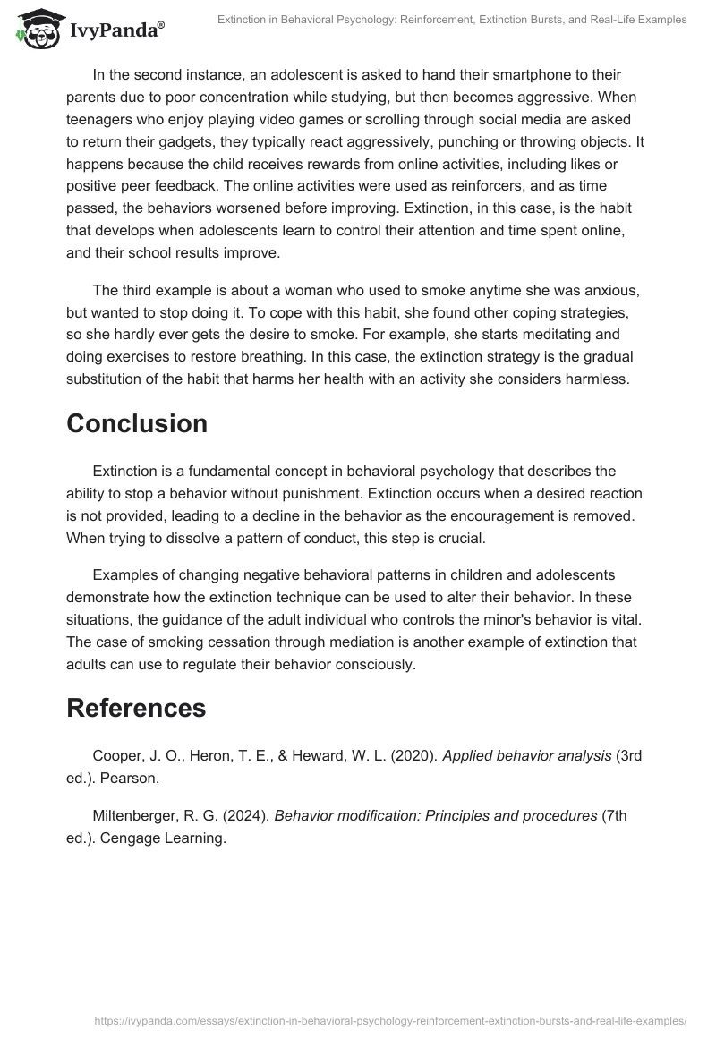 Extinction in Behavioral Psychology: Reinforcement, Extinction Bursts, and Real-Life Examples. Page 2