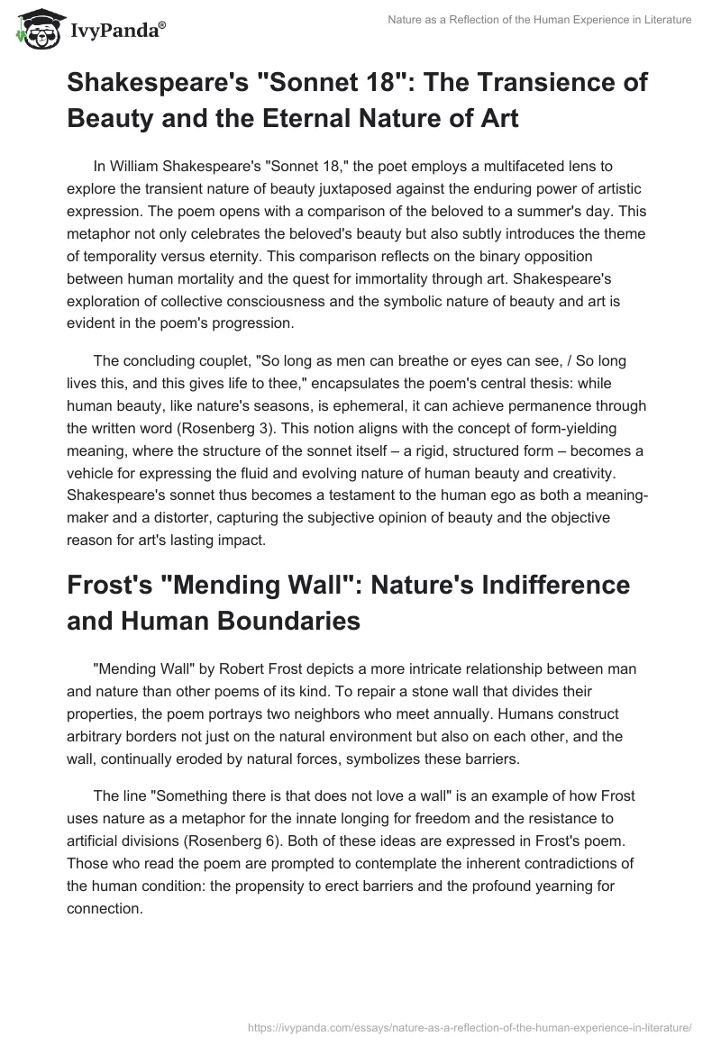 Nature as a Reflection of the Human Experience in Literature. Page 2