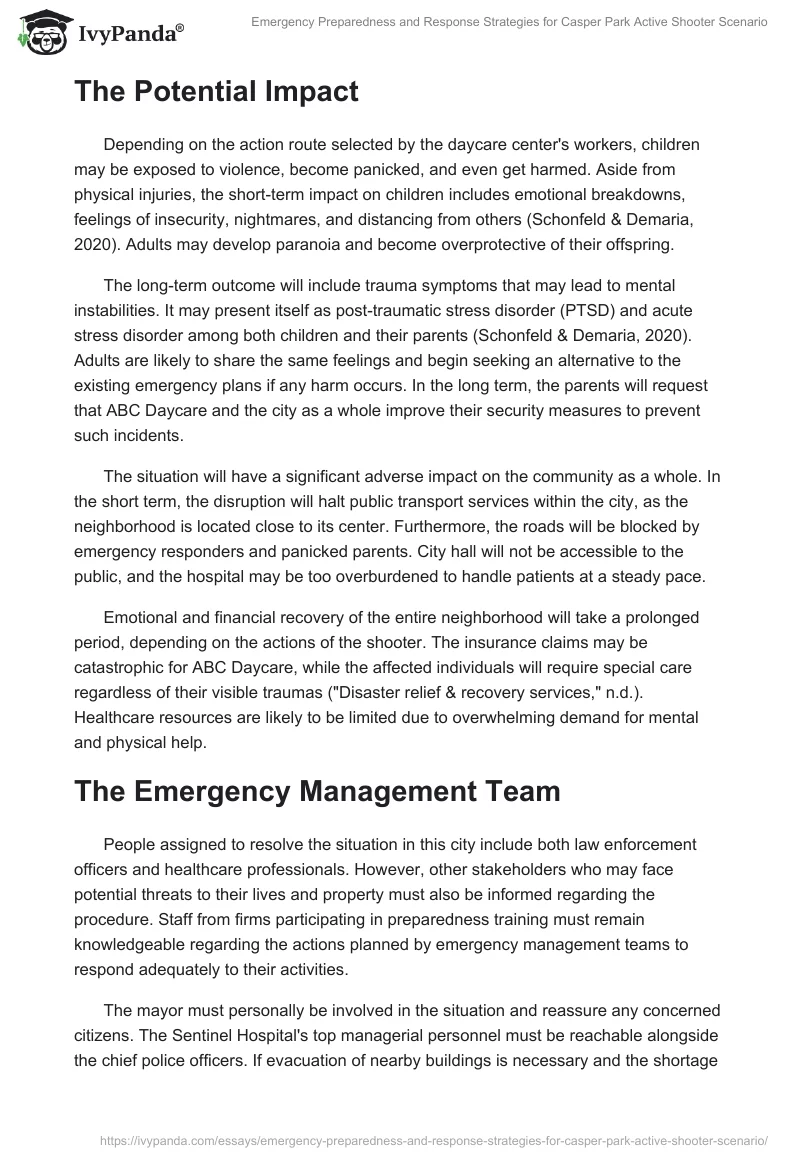 Emergency Preparedness and Response Strategies for Casper Park Active Shooter Scenario. Page 2