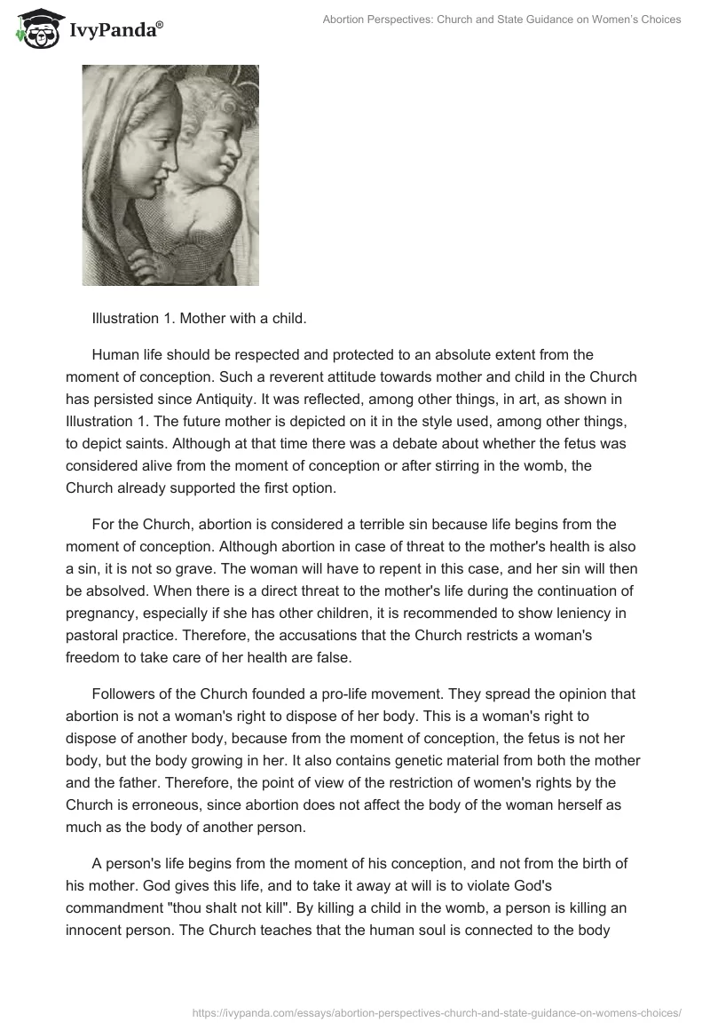 Abortion Perspectives: Church and State Guidance on Women’s Choices. Page 2