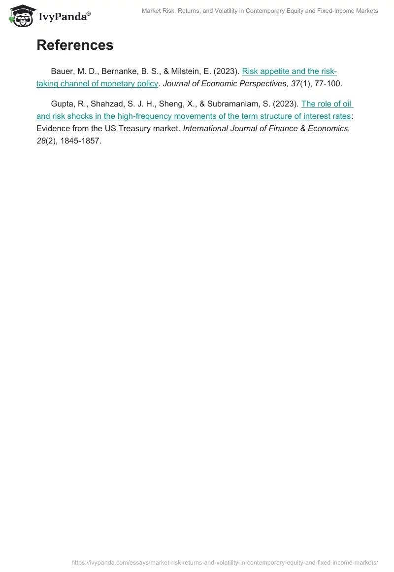Market Risk, Returns, and Volatility in Contemporary Equity and Fixed-Income Markets. Page 2