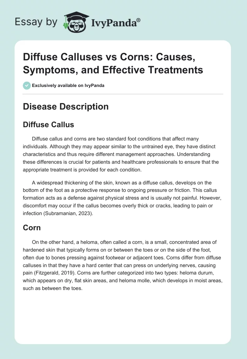 Diffuse Calluses vs Corns: Causes, Symptoms, and Effective Treatments. Page 1
