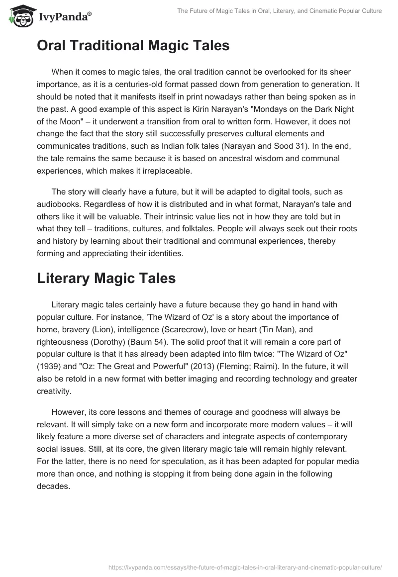 The Future of Magic Tales in Oral, Literary, and Cinematic Popular Culture. Page 2