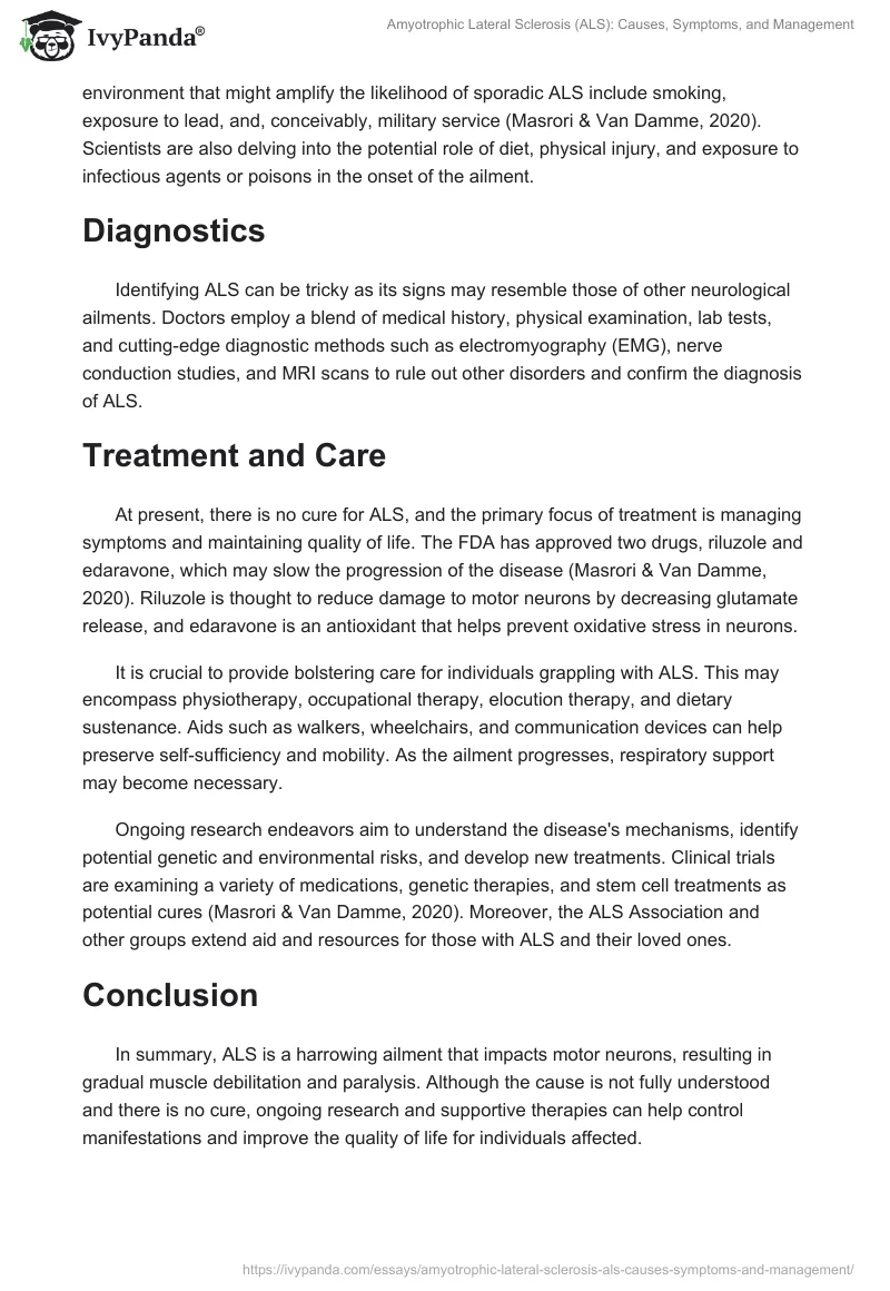 Amyotrophic Lateral Sclerosis (ALS): Causes, Symptoms, and Management. Page 2