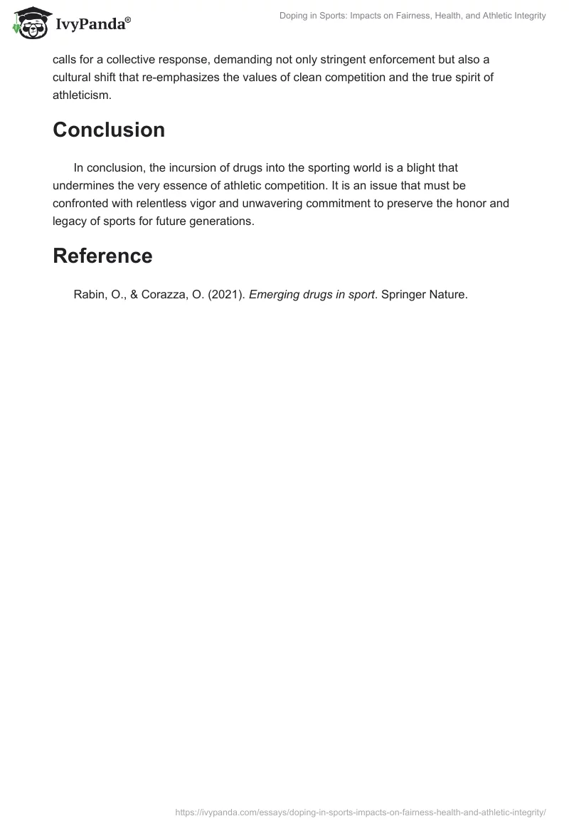 Doping in Sports: Impacts on Fairness, Health, and Athletic Integrity. Page 2