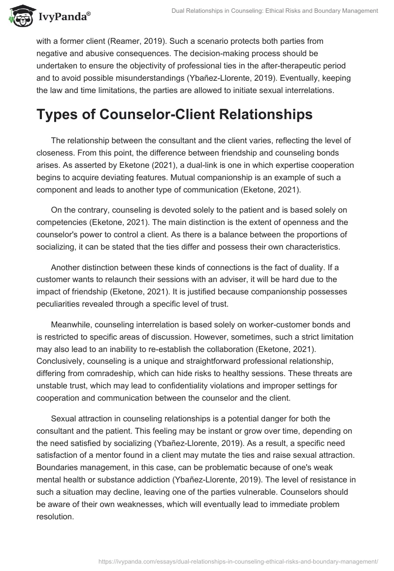 Dual Relationships in Counseling: Ethical Risks and Boundary Management. Page 2