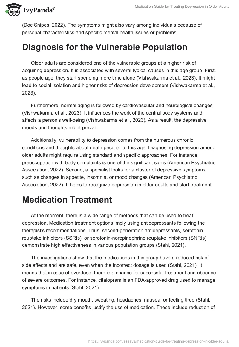 Medication Guide for Treating Depression in Older Adults. Page 2