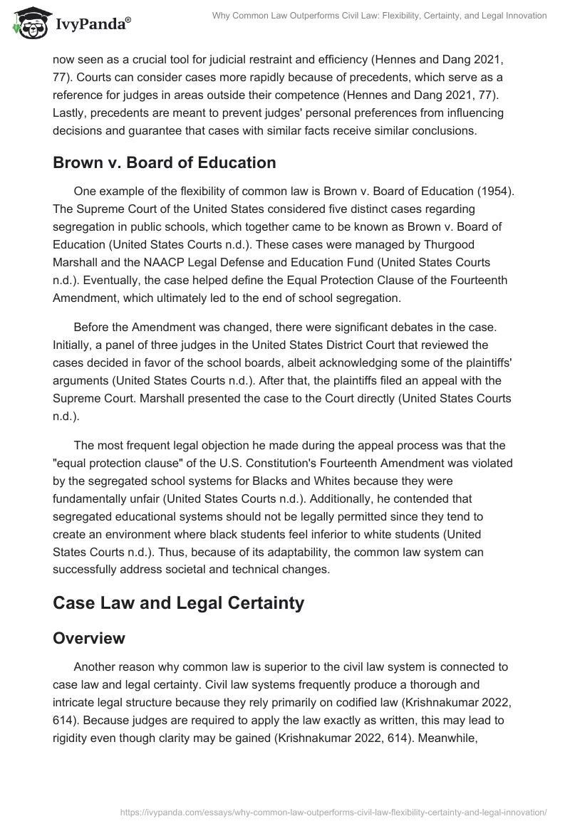 Why Common Law Outperforms Civil Law: Flexibility, Certainty, and Legal Innovation. Page 2