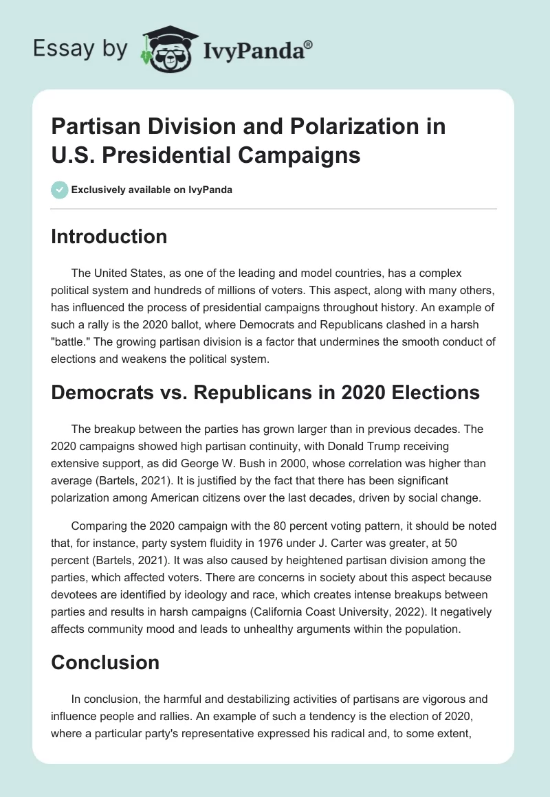 Partisan Division and Polarization in U.S. Presidential Campaigns. Page 1