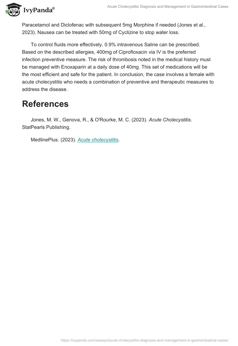 Acute Cholecystitis Diagnosis and Management in Gastrointestinal Cases. Page 2