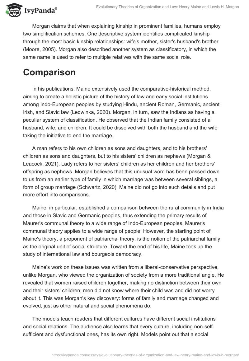 Evolutionary Theories of Organization and Law: Henry Maine and Lewis H. Morgan. Page 2