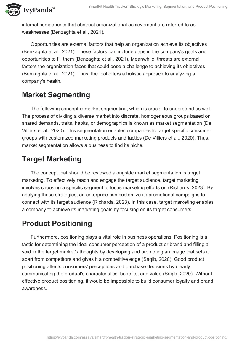 SmartFit Health Tracker: Strategic Marketing, Segmentation, and Product Positioning. Page 2