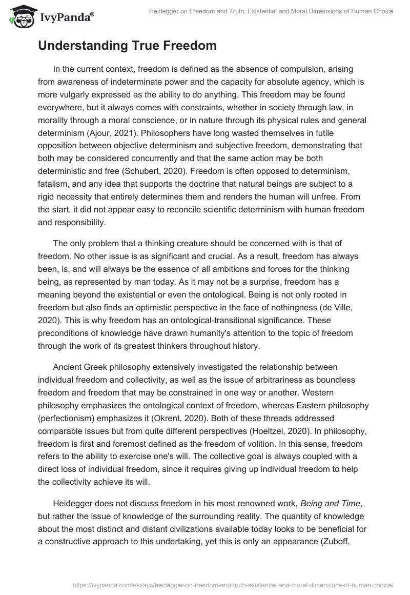 Heidegger on Freedom and Truth: Existential and Moral Dimensions of Human Choice. Page 2
