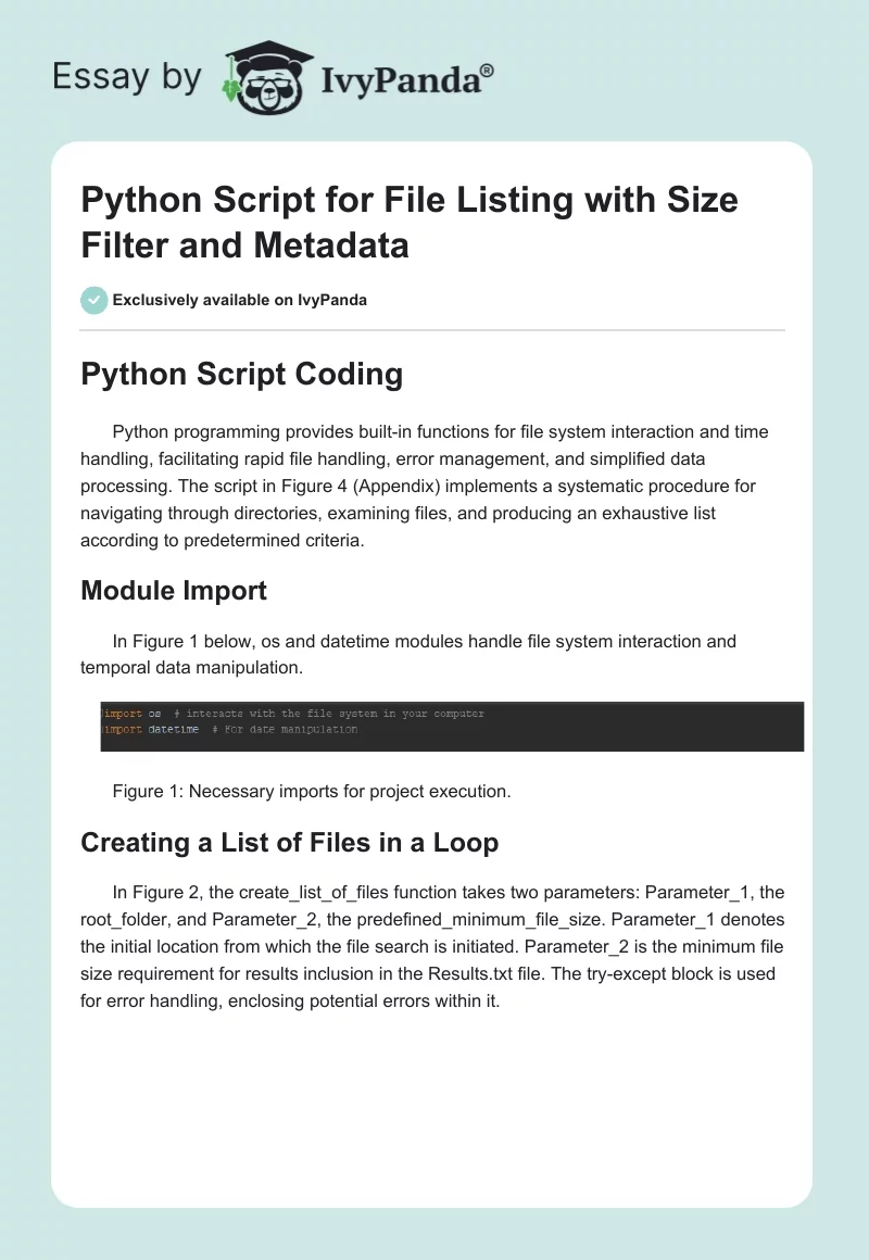 Python Script for File Listing with Size Filter and Metadata. Page 1