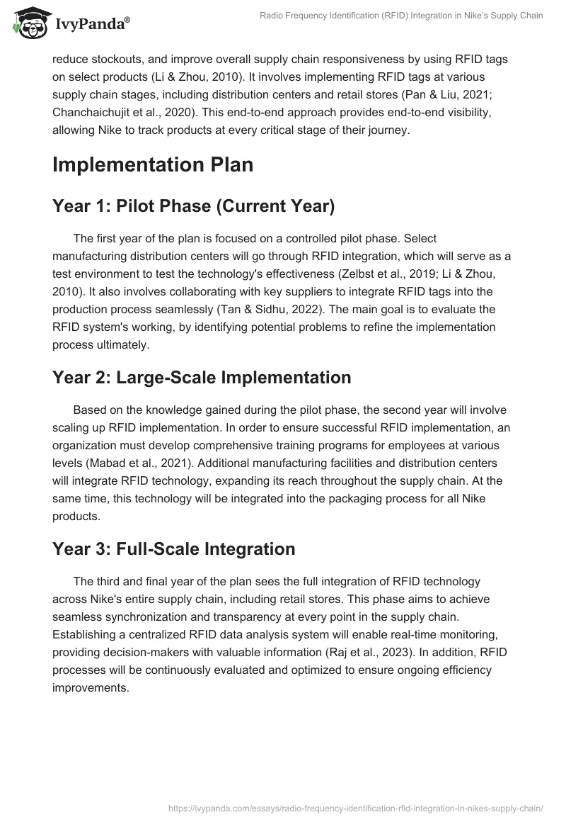 Radio Frequency Identification (RFID) Integration in Nike’s Supply Chain. Page 2
