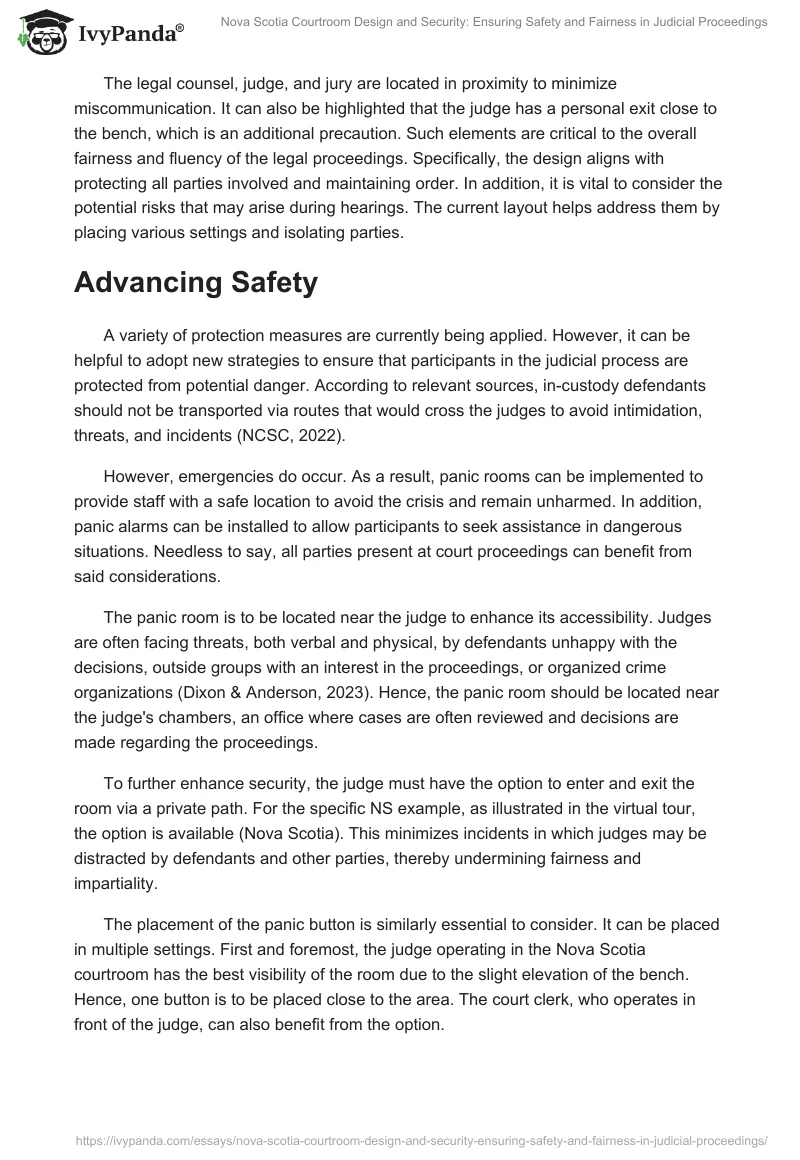 Nova Scotia Courtroom Design and Security: Ensuring Safety and Fairness in Judicial Proceedings. Page 2