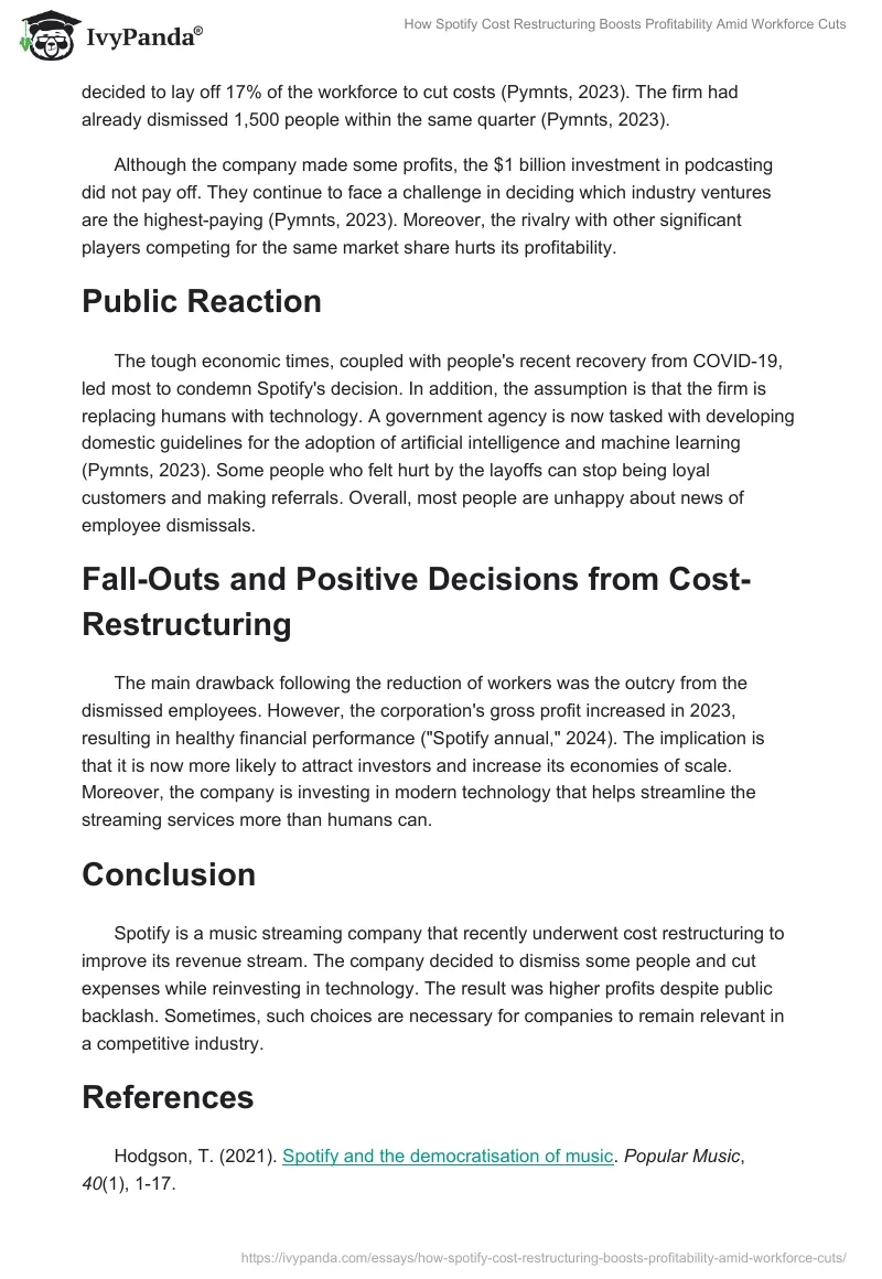 How Spotify Cost Restructuring Boosts Profitability Amid Workforce Cuts. Page 2