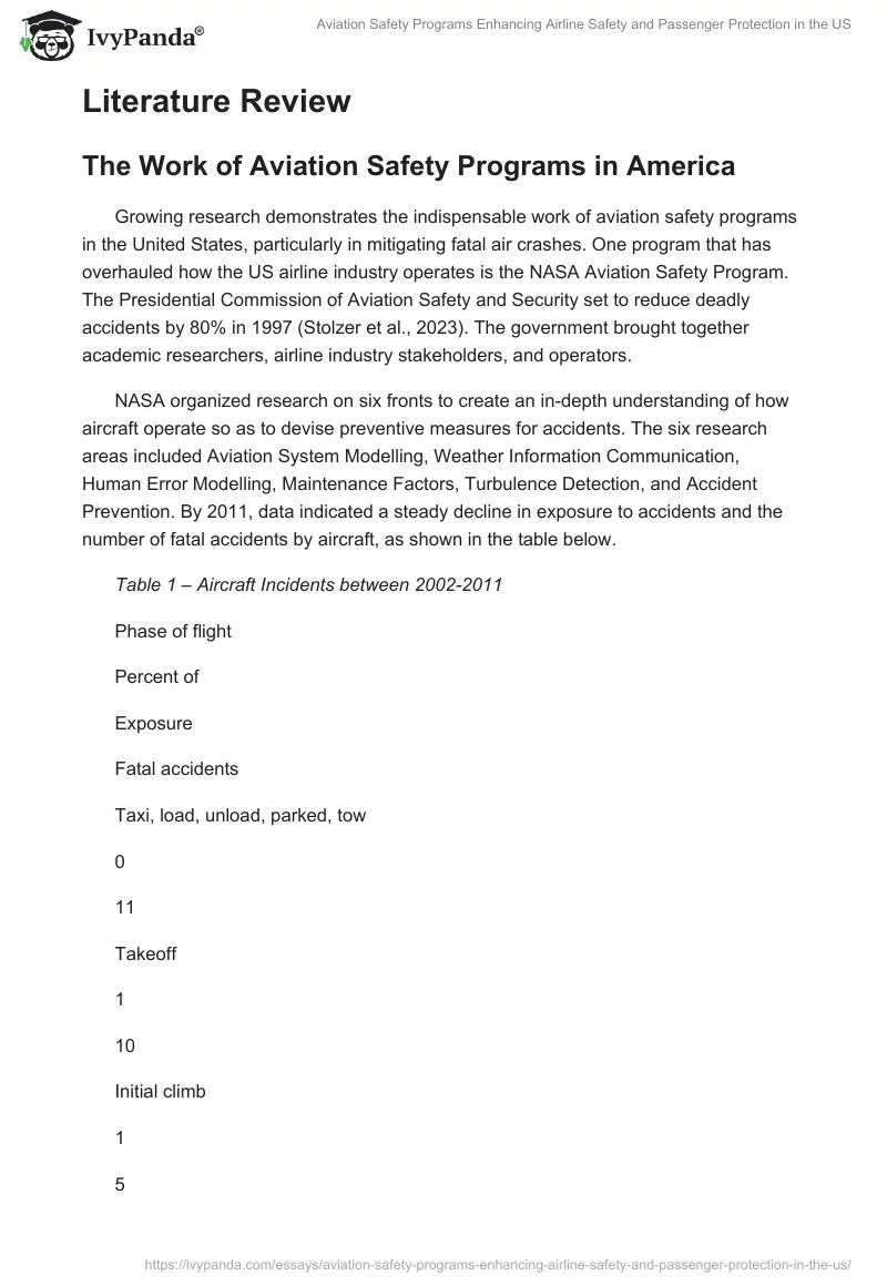 Aviation Safety Programs Enhancing Airline Safety and Passenger Protection in the US. Page 2