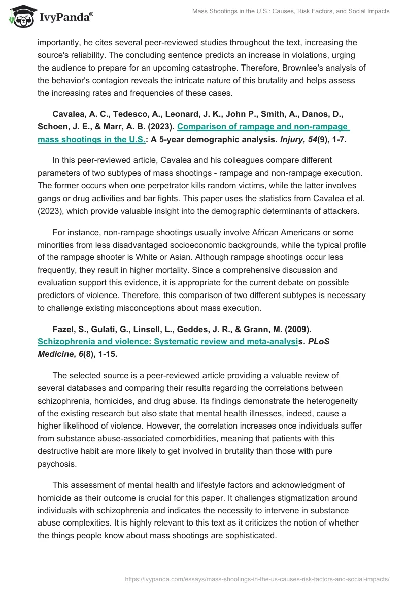Mass Shootings in the U.S.: Causes, Risk Factors, and Social Impacts. Page 2