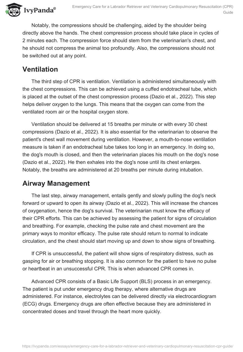 Emergency Care for a Labrador Retriever and Veterinary Cardiopulmonary Resuscitation (CPR) Guide. Page 2