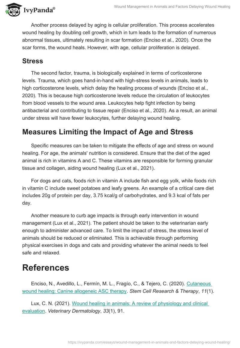 Wound Management in Animals and Factors Delaying Wound Healing. Page 2