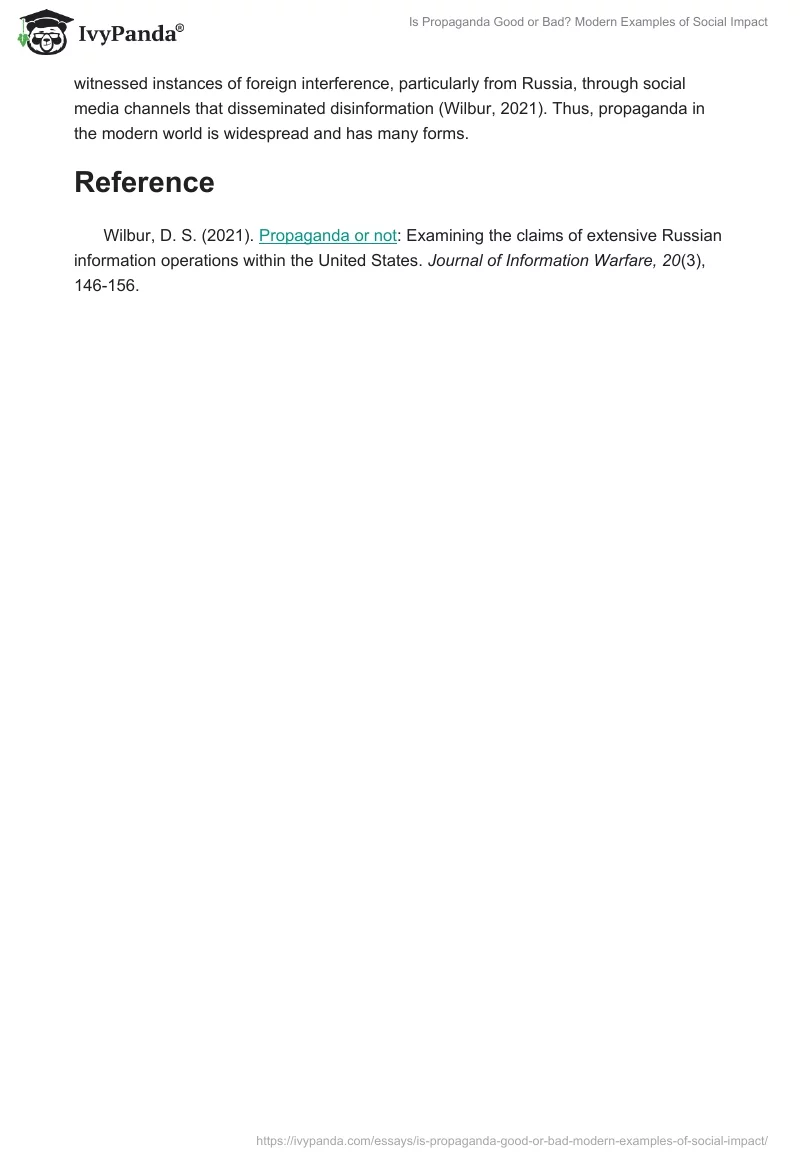 Is Propaganda Good or Bad? Modern Examples of Social Impact. Page 2