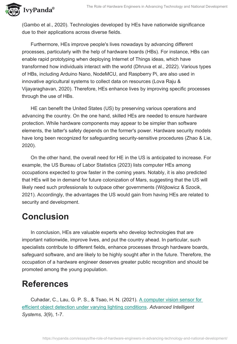 The Role of Hardware Engineers in Advancing Technology and National Development. Page 2