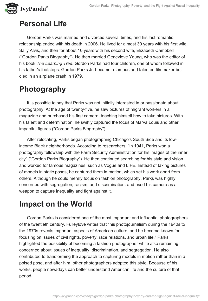 Gordon Parks: Photography, Poverty, and the Fight Against Racial Inequality. Page 2