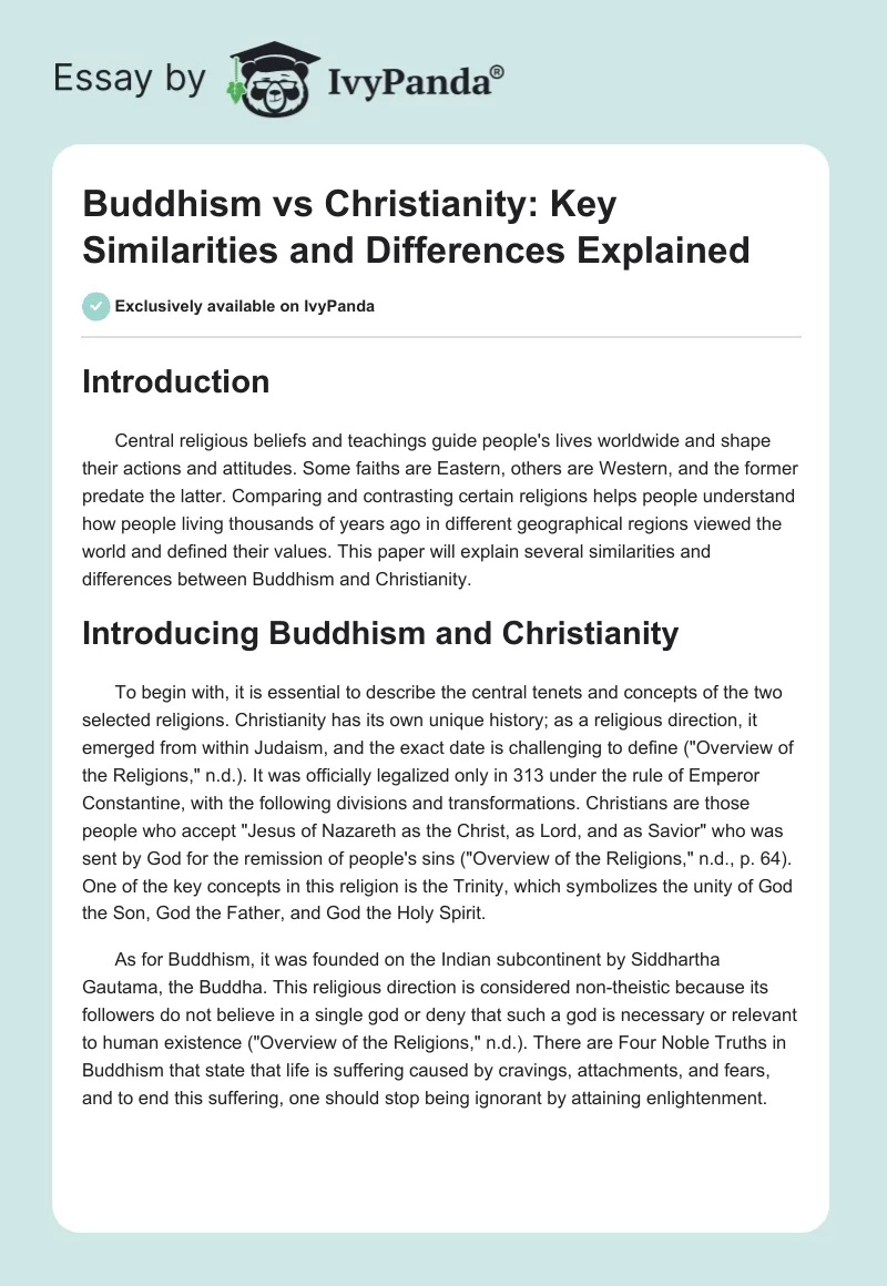 Buddhism vs Christianity: Key Similarities and Differences Explained. Page 1