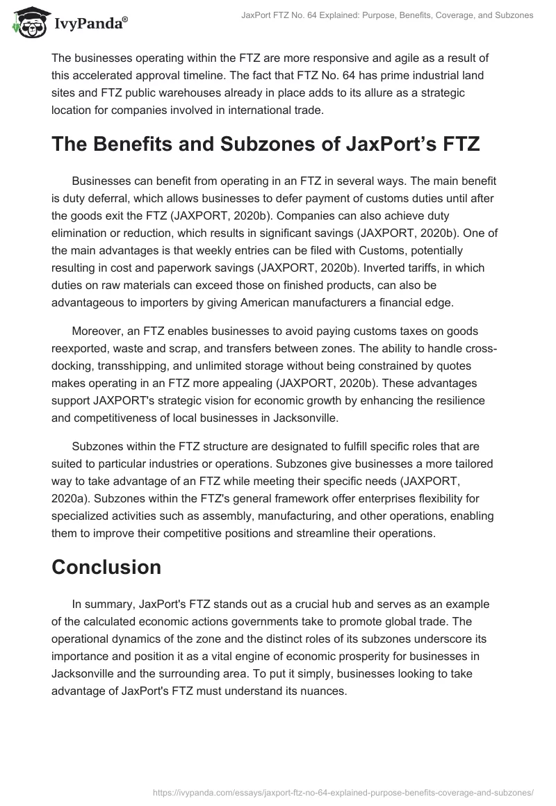 JaxPort FTZ No. 64 Explained: Purpose, Benefits, Coverage, and Subzones. Page 2
