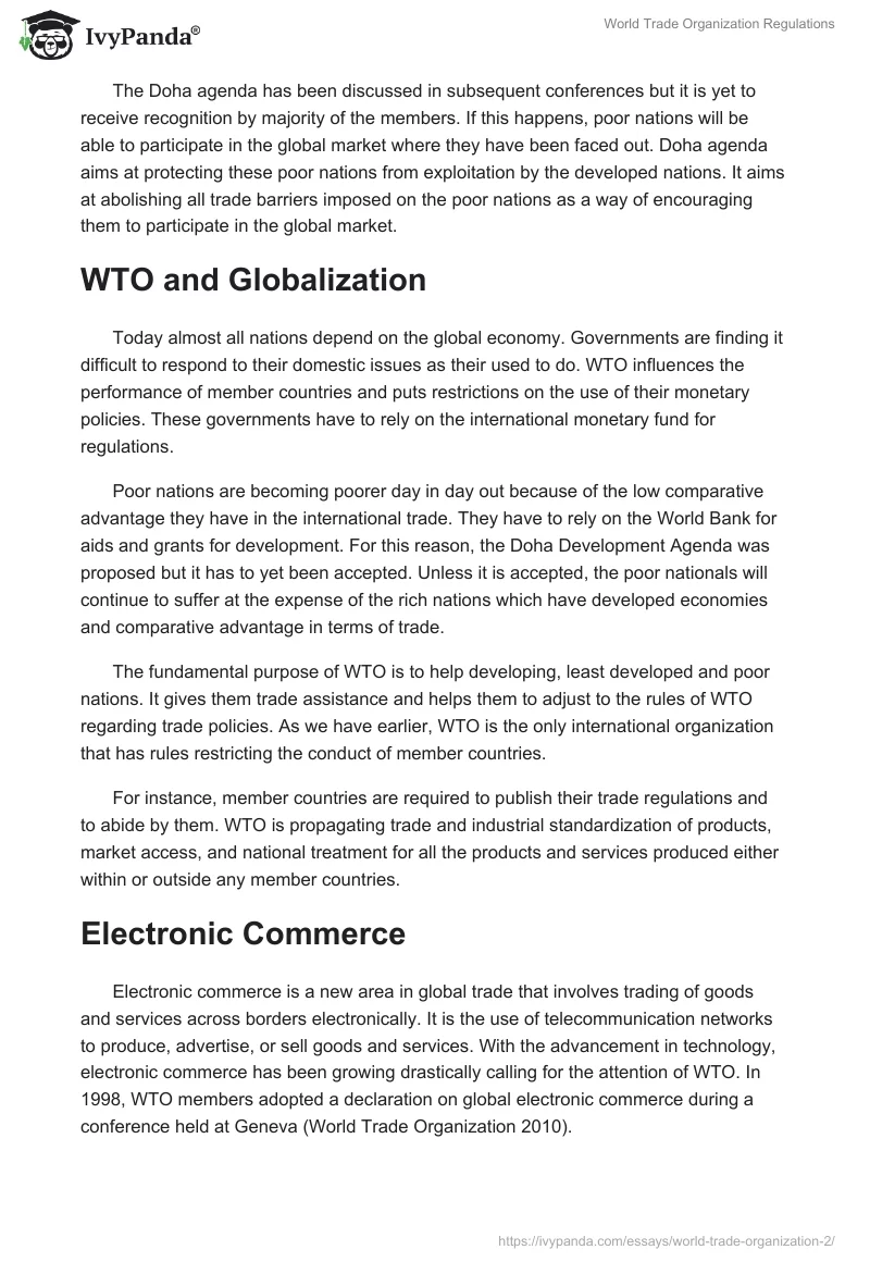 World Trade Organization Regulations. Page 2
