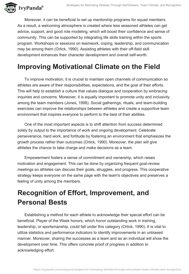 Strategies for Motivating Athletes Through Self-Esteem, Team Climate, and Recognition. Page 2