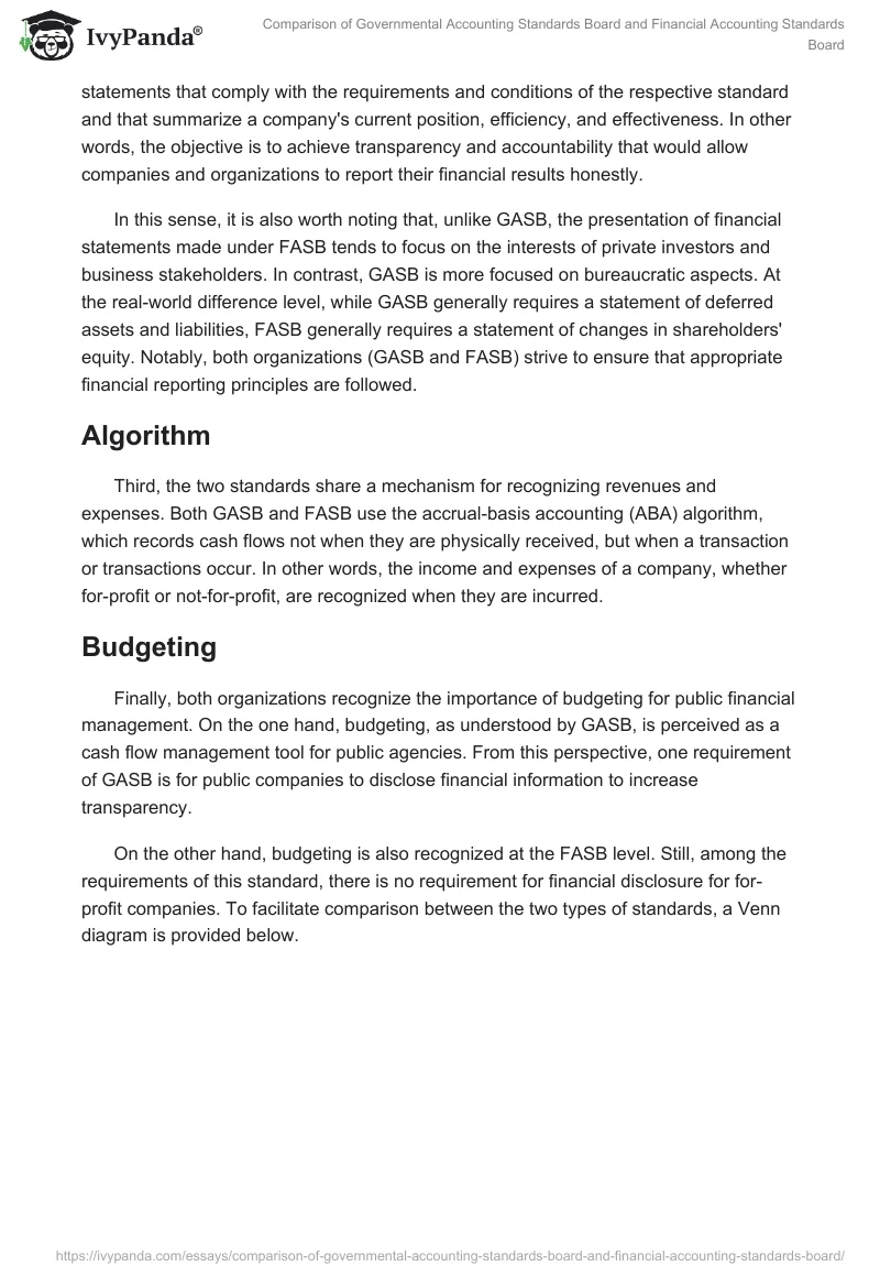 Comparison of Governmental Accounting Standards Board and Financial Accounting Standards Board. Page 2