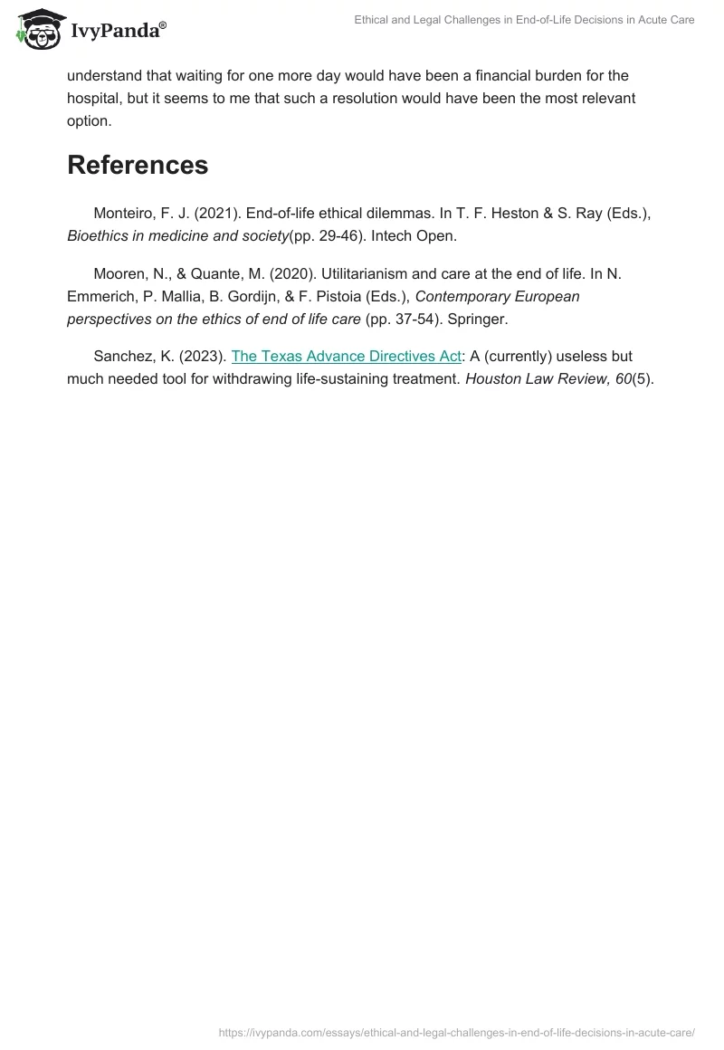 Ethical and Legal Challenges in End-of-Life Decisions in Acute Care. Page 2