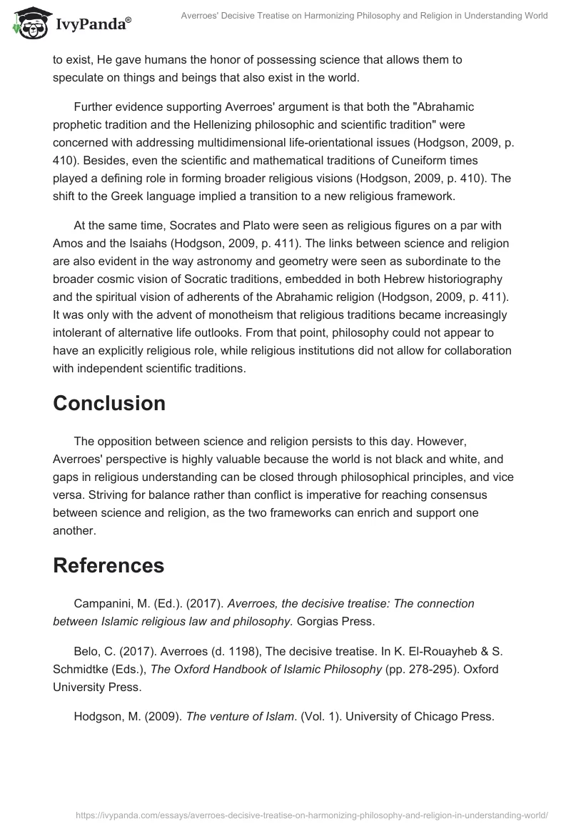 Averroes' Decisive Treatise on Harmonizing Philosophy and Religion in Understanding World. Page 2