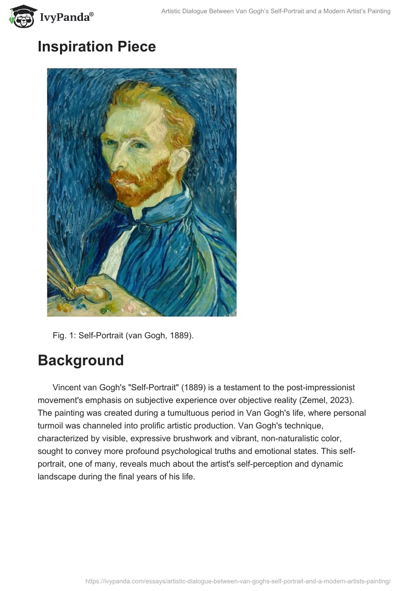 Artistic Dialogue Between Van Gogh’s Self-Portrait and a Modern Artist’s Painting. Page 2