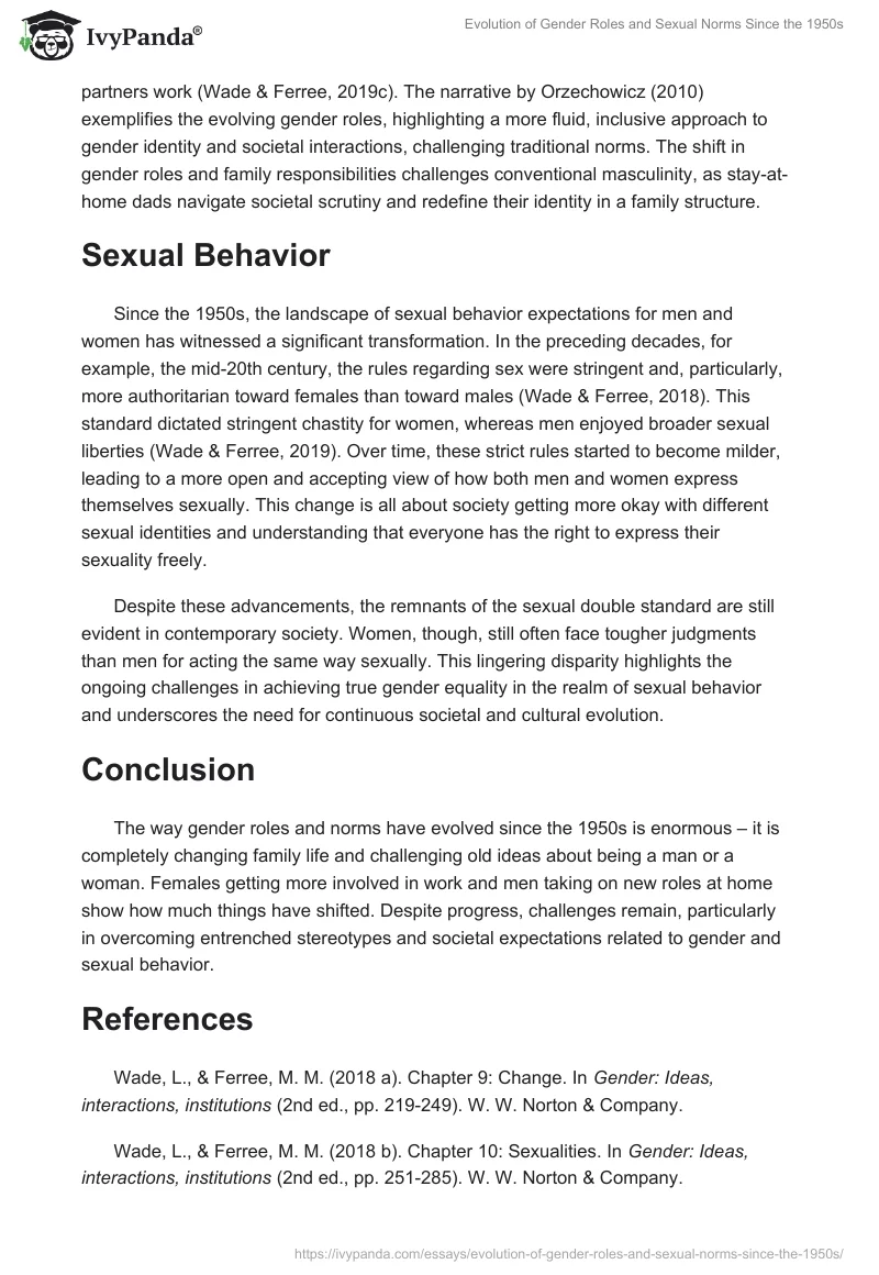 Evolution of Gender Roles and Sexual Norms Since the 1950s. Page 2