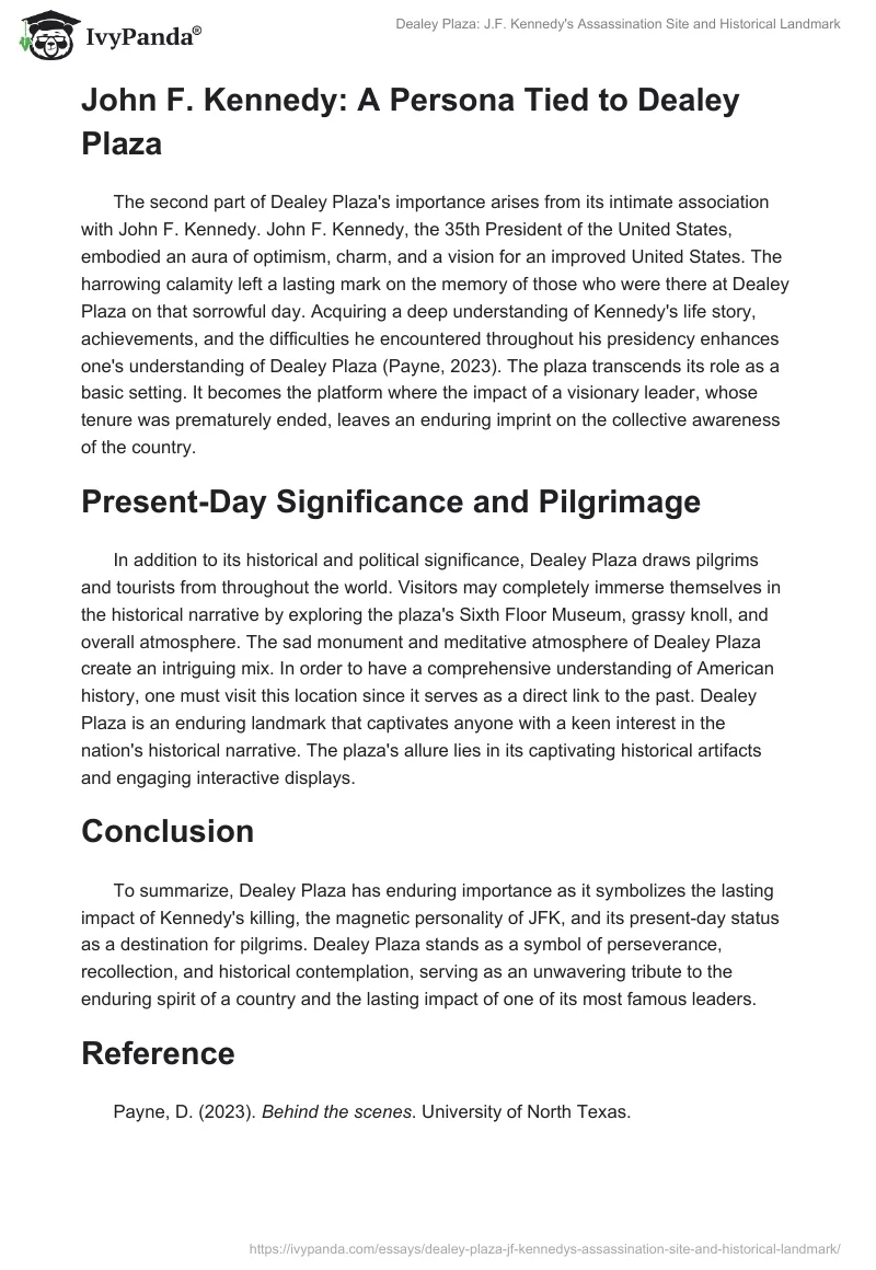 Dealey Plaza: J.F. Kennedy's Assassination Site and Historical Landmark. Page 2