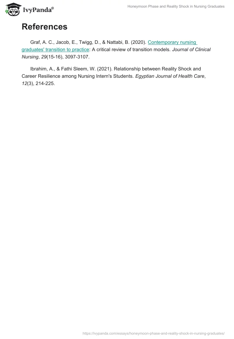 Honeymoon Phase and Reality Shock in Nursing Graduates. Page 2