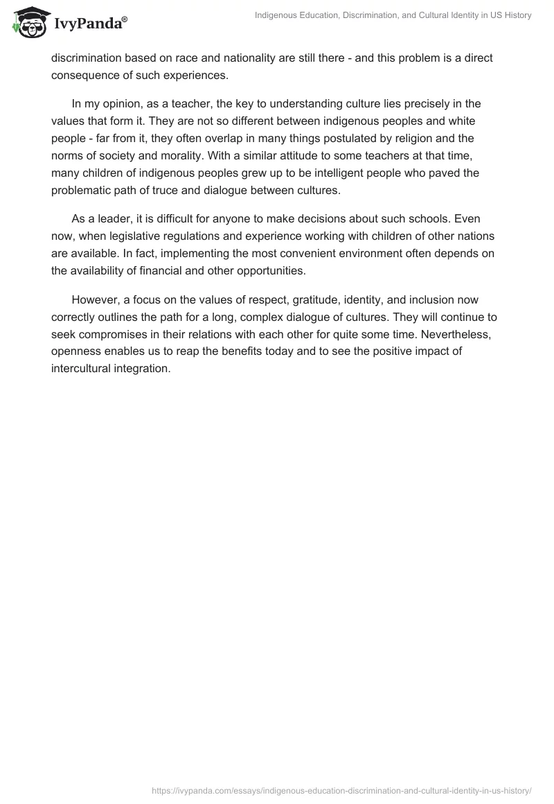 Indigenous Education, Discrimination, and Cultural Identity in US History. Page 2