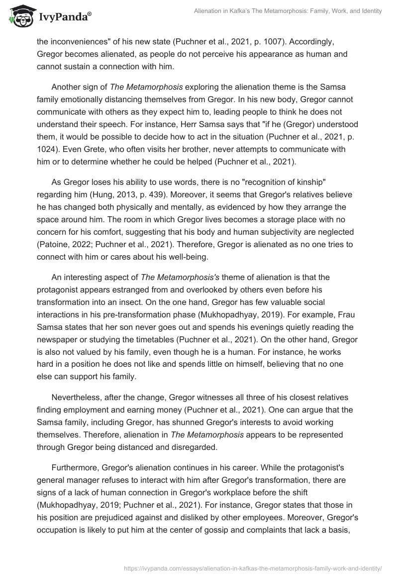 Alienation in Kafka’s The Metamorphosis: Family, Work, and Identity. Page 2