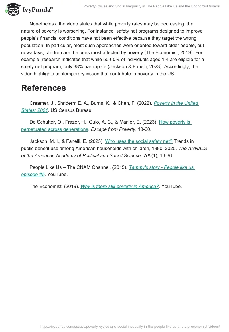 Poverty Cycles and Social Inequality in The People Like Us and the Economist Videos. Page 2