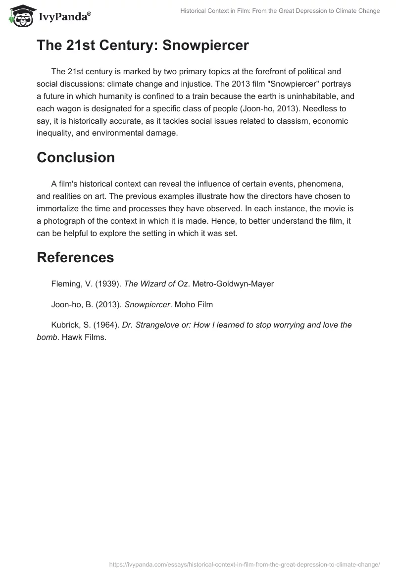 Historical Context in Film: From the Great Depression to Climate Change. Page 2
