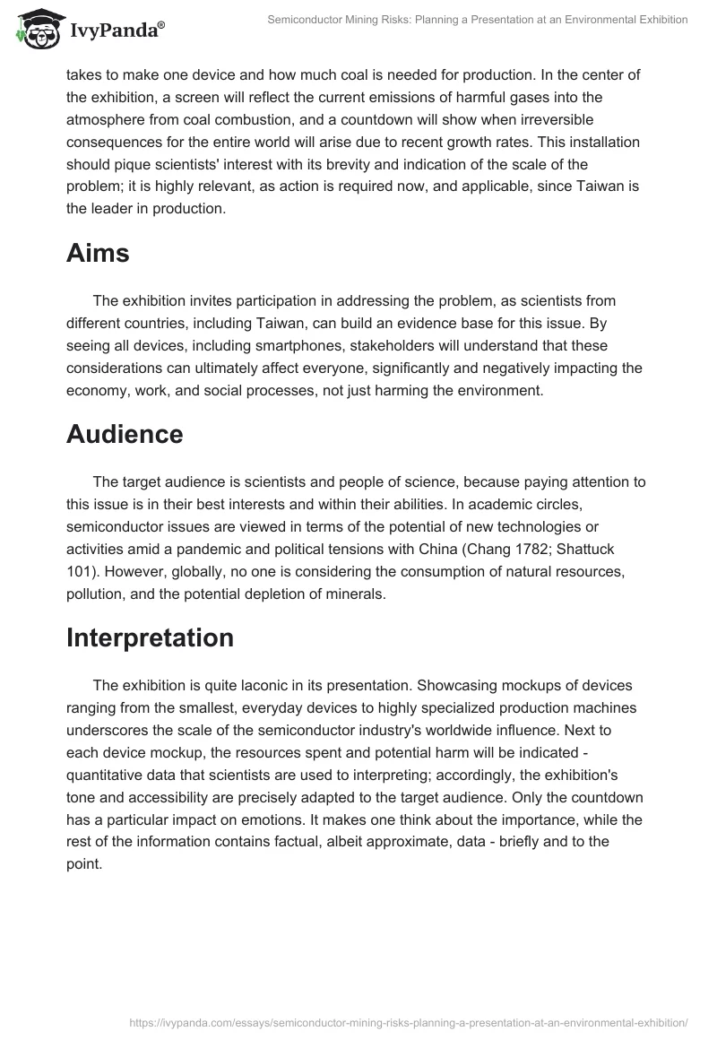 Semiconductor Mining Risks: Planning a Presentation at an Environmental Exhibition. Page 2