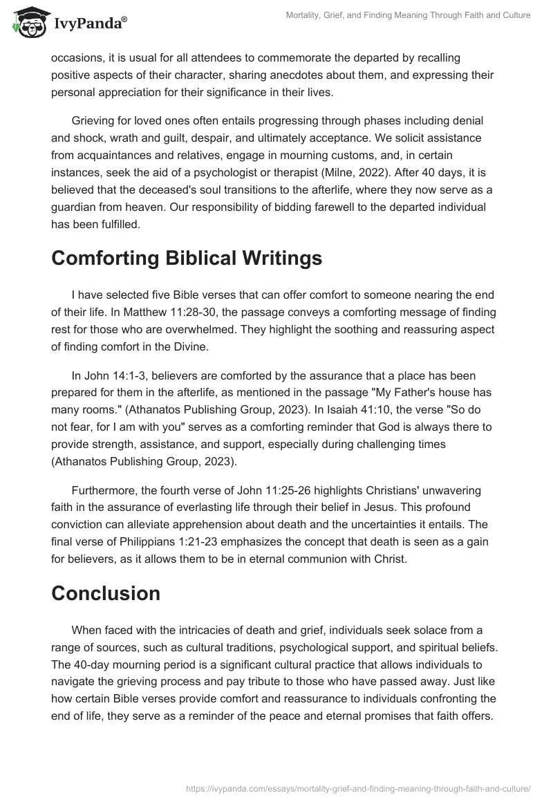 Mortality, Grief, and Finding Meaning Through Faith and Culture. Page 2