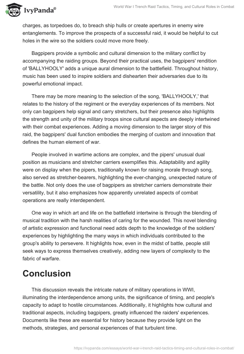 World War I Trench Raid Tactics, Timing, and Cultural Roles in Combat. Page 2