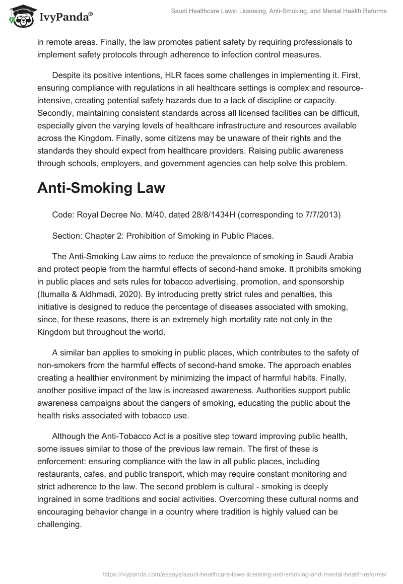 Saudi Healthcare Laws: Licensing, Anti-Smoking, and Mental Health Reforms. Page 2